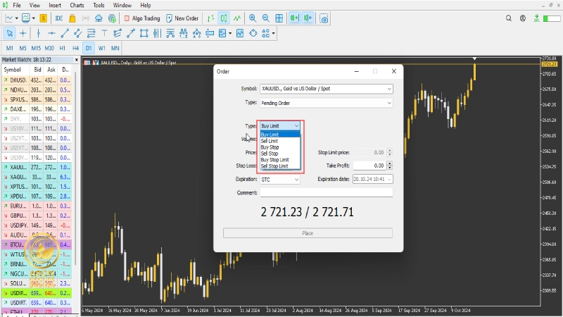 انواع سفارش های buy و sell در فارکس