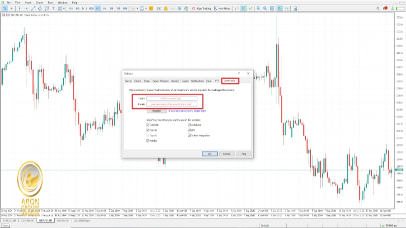 ورود نام کاربری و رمز عبور در mql5