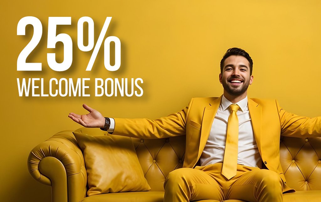 25% welcome bonus