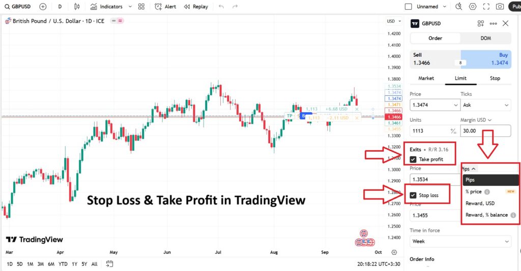 Place Orders in TradingView