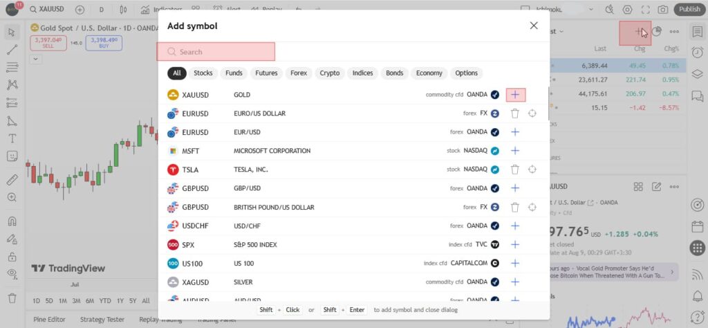 tradingview watchlist