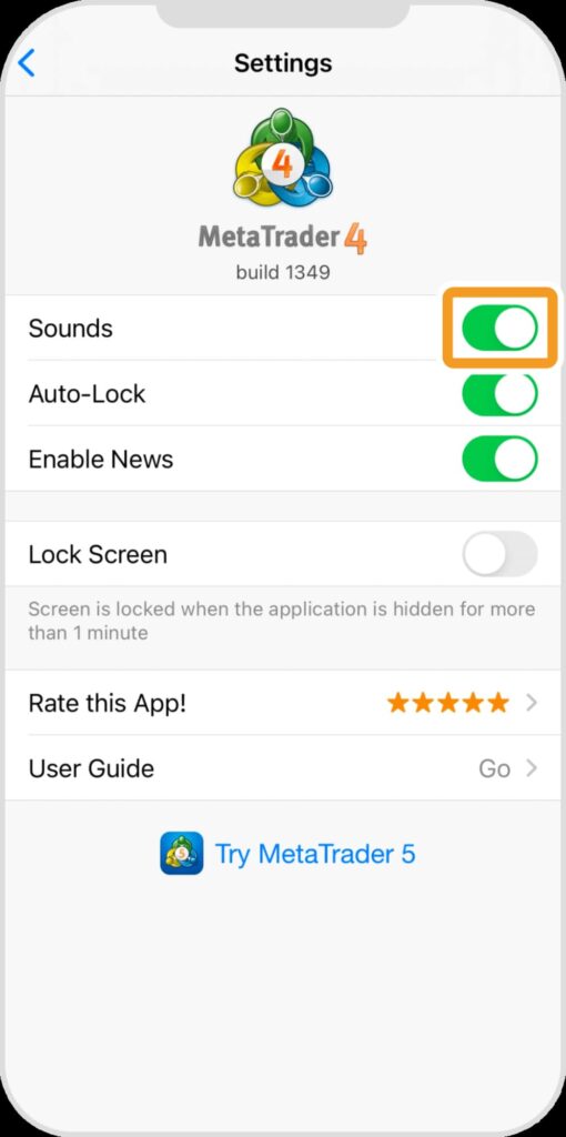 metatrader turn off sound​