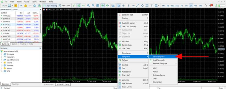 Saving and Loading Templates