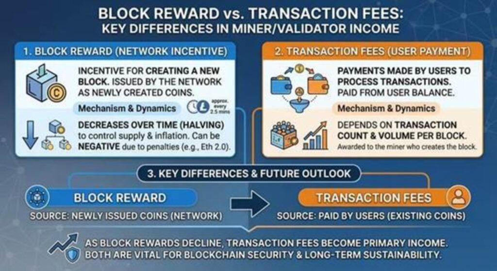 block reward vs transaction fees