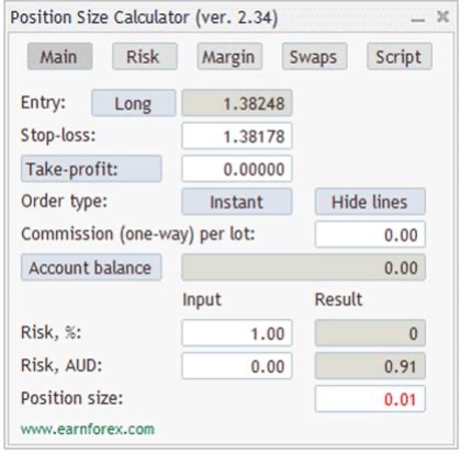 position size calculator