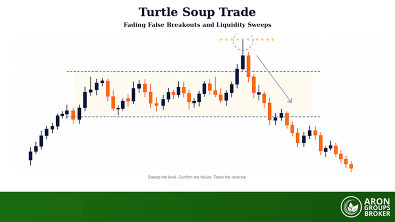 صفقة Turtle Soup: التداول عكس الاختراقات الكاذبة واجتياحات السيولة